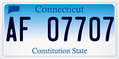CT license plate AF07707