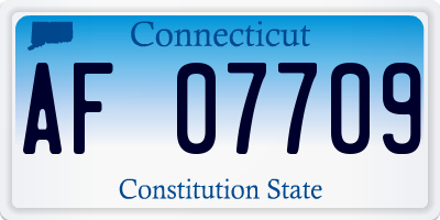 CT license plate AF07709
