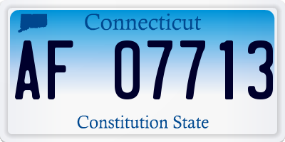 CT license plate AF07713