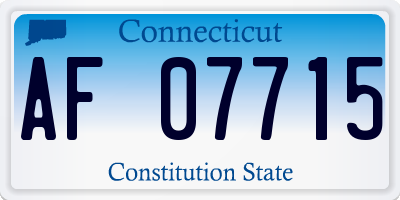 CT license plate AF07715