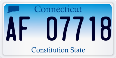 CT license plate AF07718