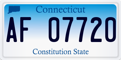 CT license plate AF07720