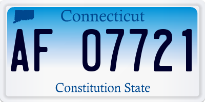CT license plate AF07721