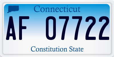 CT license plate AF07722