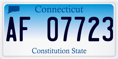 CT license plate AF07723