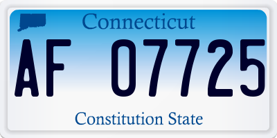 CT license plate AF07725
