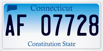 CT license plate AF07728