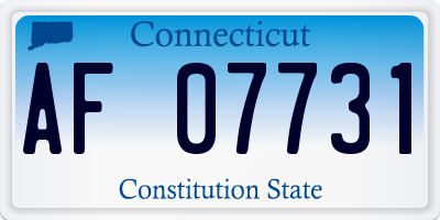 CT license plate AF07731