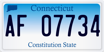 CT license plate AF07734