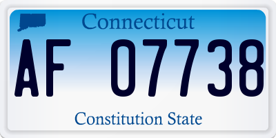 CT license plate AF07738