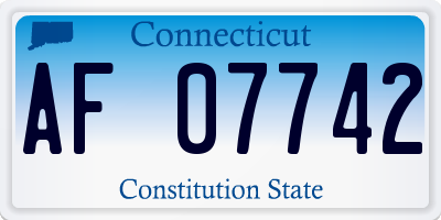 CT license plate AF07742