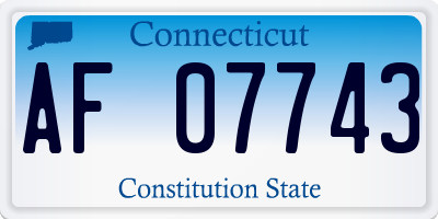 CT license plate AF07743