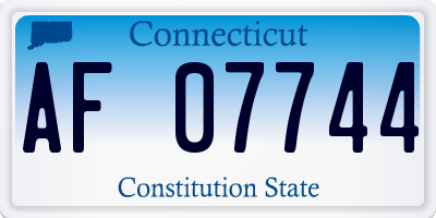 CT license plate AF07744