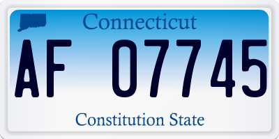 CT license plate AF07745