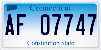 CT license plate AF07747