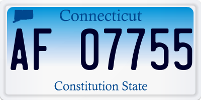 CT license plate AF07755