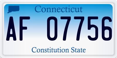 CT license plate AF07756