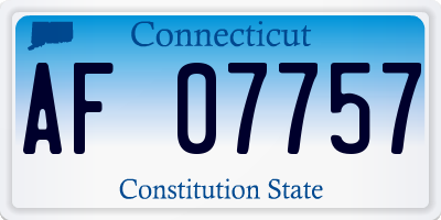 CT license plate AF07757
