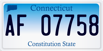 CT license plate AF07758