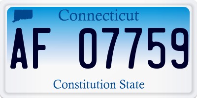 CT license plate AF07759