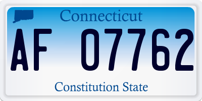 CT license plate AF07762