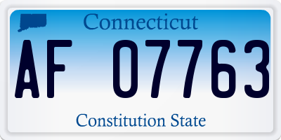 CT license plate AF07763