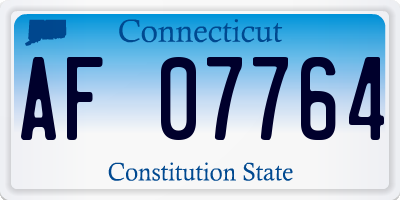 CT license plate AF07764