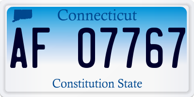 CT license plate AF07767
