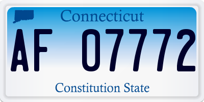 CT license plate AF07772