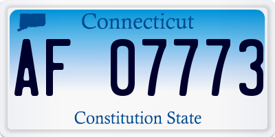 CT license plate AF07773