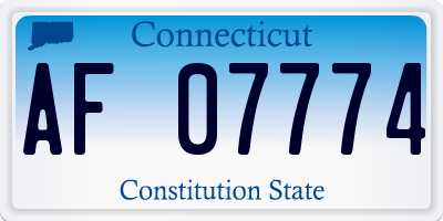 CT license plate AF07774
