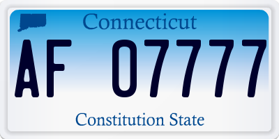 CT license plate AF07777