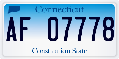 CT license plate AF07778