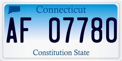 CT license plate AF07780