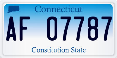 CT license plate AF07787