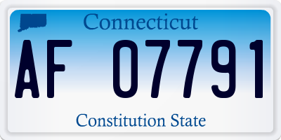 CT license plate AF07791