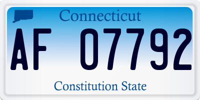 CT license plate AF07792