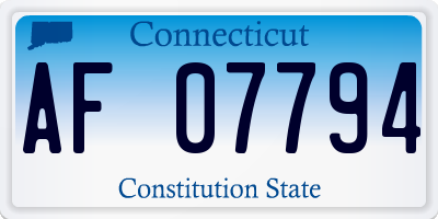 CT license plate AF07794