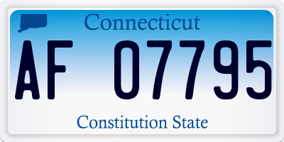 CT license plate AF07795
