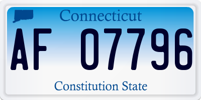 CT license plate AF07796