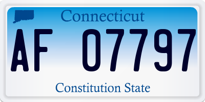 CT license plate AF07797