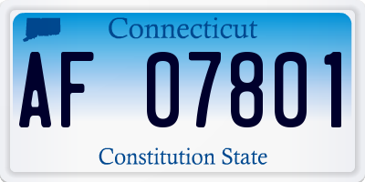 CT license plate AF07801