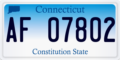CT license plate AF07802