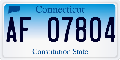CT license plate AF07804