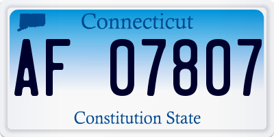 CT license plate AF07807