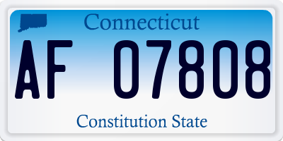CT license plate AF07808