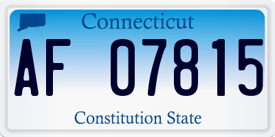 CT license plate AF07815