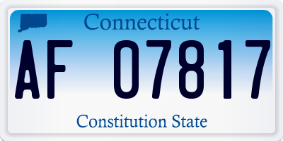 CT license plate AF07817