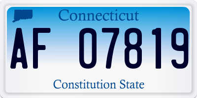 CT license plate AF07819