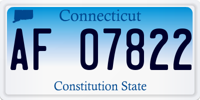 CT license plate AF07822